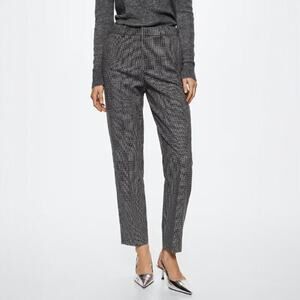 NWT MANGO Gray Slim Fit Wool Suit Trousers Size US 6